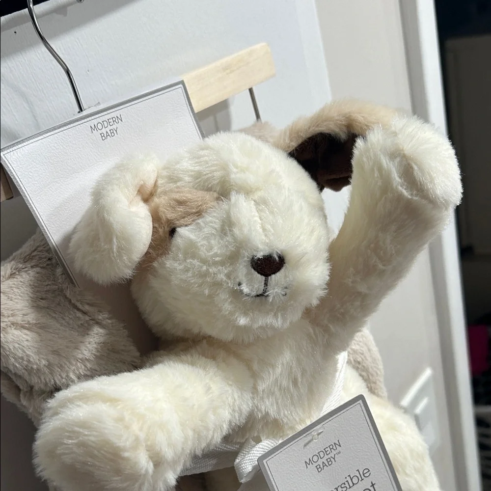 Modern Baby Reversible Blanket with Plush Dog NWT